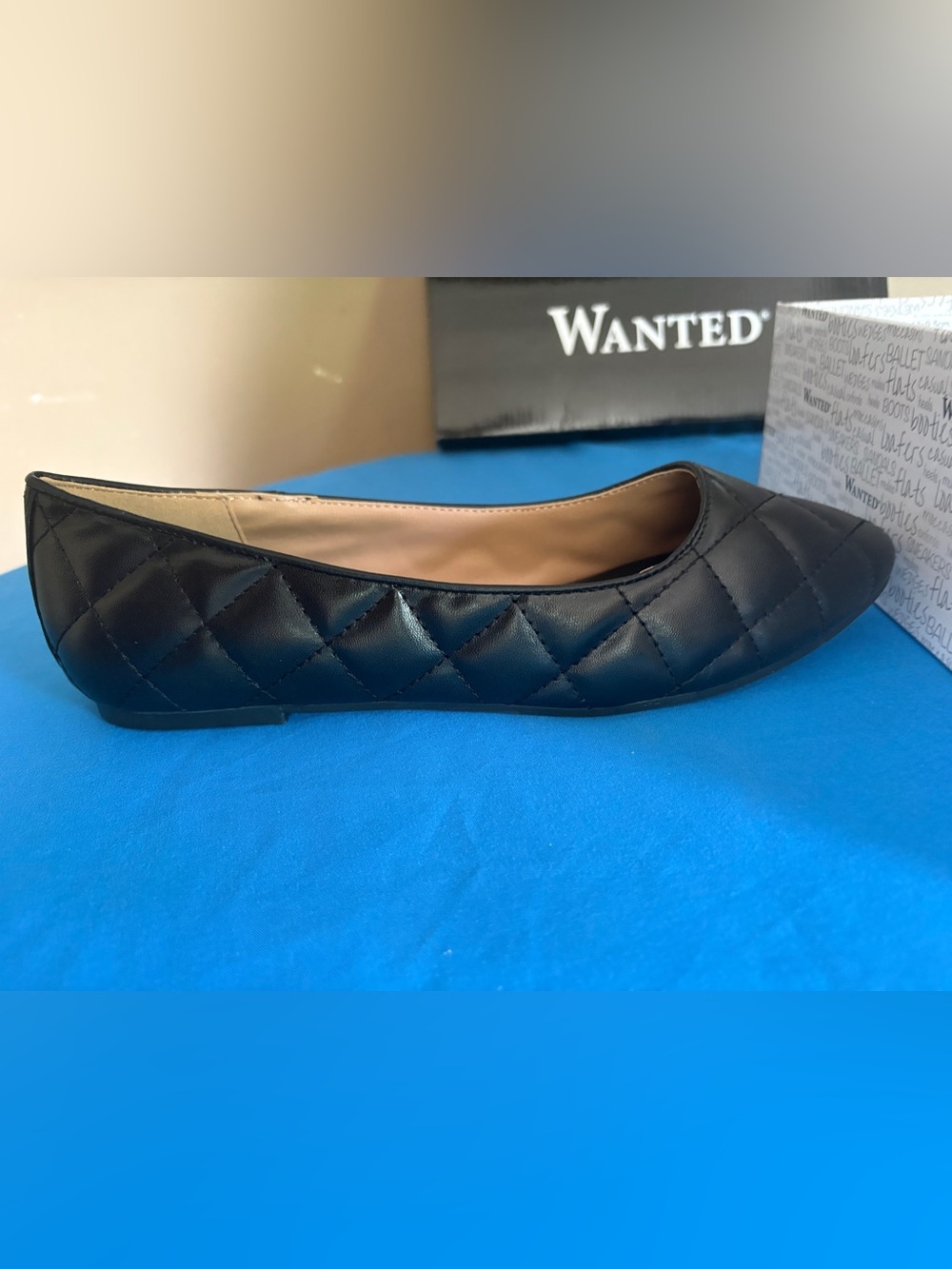 Wanted Black Quilted Women's Ballet Flats